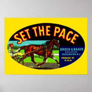 Affiche 1930 Définir le étiquette de caisse de légumes Pac