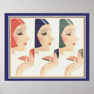 Affiche 1930's Art Deco Compact Ad 16 x 20