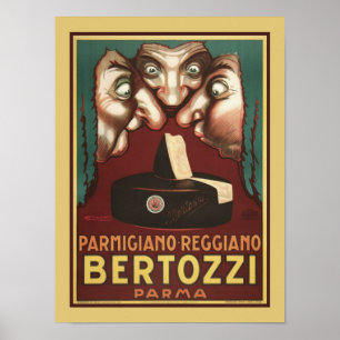 Affiche 1930s Bertozzi Cheese Advertisement