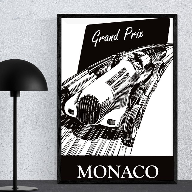 Affiche 1930s Race Car Vintage Retro Grand Prix Monaco (Créateur téléchargé)