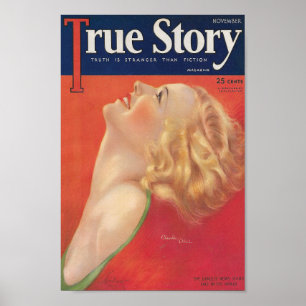 Affiche 1931 True Story Magazine Vintage Couverture Art Dé