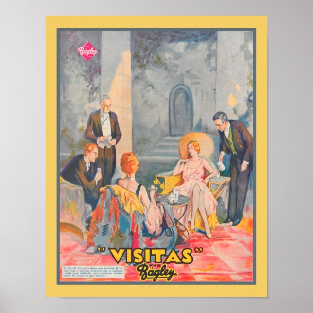 Affiche 1932 Bagley Tea Biscuit Publicité (Devant)