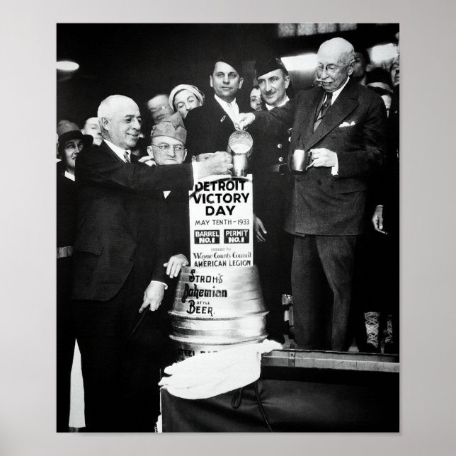 AFFICHE 1933 BREWERY SURVIVE INTERDICTION - DÉTROIT (Devant)