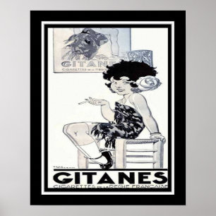 Affiche 1934 Gitanes French Cigarette Ad