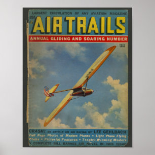 Affiche 1938 Aviation Magazine Couverture d'avion