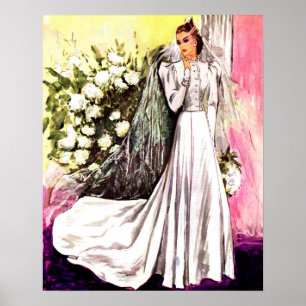 Affiche 1938 wedding gown