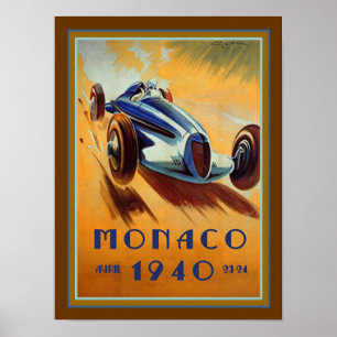 Affiche 1940 du Monaco Grand prix