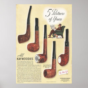 Affiche 1940 Vintage Pipe Ad