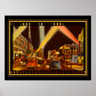 Affiche 1940's Hollywood Blvd