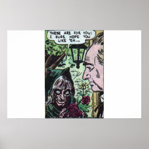 Affiche 1940s Horror bandes dessinées vintages pour les am