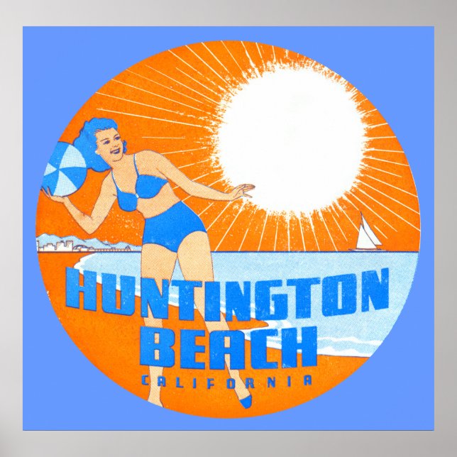 Affiche 1947 Huntington Beach California (Devant)