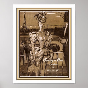 Affiche 1947 "Soirée à Paris"Publicité parfumée