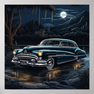 Affiche 1950 Buick Roadmaster Lowrider Bomb Classic Car