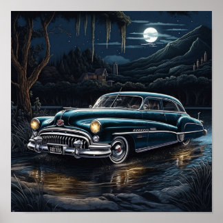 Affiche 1950 Buick Roadmaster Lowrider Bomb Classic Car