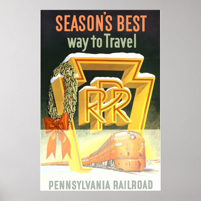Affiche 1950s Pennsylvania Railroad Christmas Holiday (Devant)