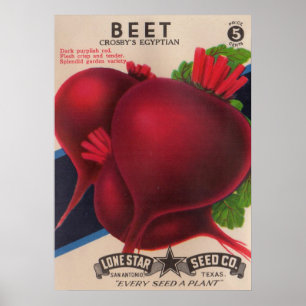 Affiche 1950s seed packet beets