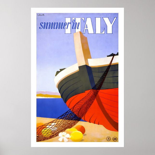 Affiche 1950s Summer in Italy - Italian Seaside Vintage (Devant)