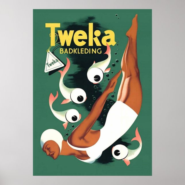 Affiche 1950s Tweka swimsuit ad (Devant)