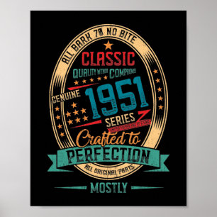 Affiche 1951 71 ans 71e anniversaire Perfection artisanale