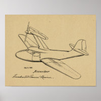 1951 Top Prop Airplane Brevet d'Art Imprimer