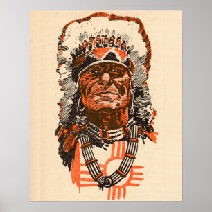 Affiche 1955 Chef indien de la bande dessinée Billy the Ki