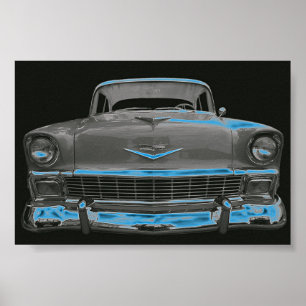 AFFICHE 1956 CHEVY "NEON BLUE GLOW"
