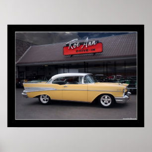 Affiche 1957 classique de drive-in de voiture de