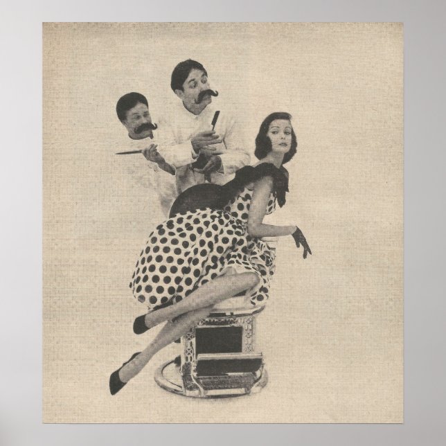 Affiche 1960 Barber Shop Beauté Mode (Devant)