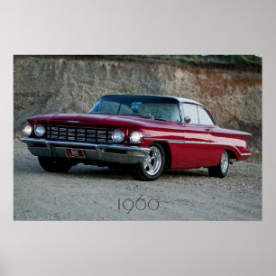 Affiche 1960 de coucher du soleil d'Oldsmobile