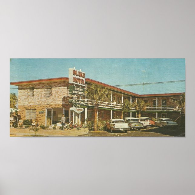 Affiche 1961 Blake Motel ~ Myrtle Beach, SC (Devant)