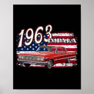 Affiche 1963 63 Impala Lowrider Ss 4 juillet Américain