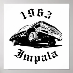 Affiche 1963 Chevrolet Impala Lowrider Avec Hydraulique Ar