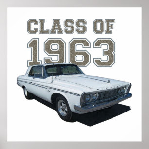 Affiche 1963 Coupe Plymouth "Classe de 1963".