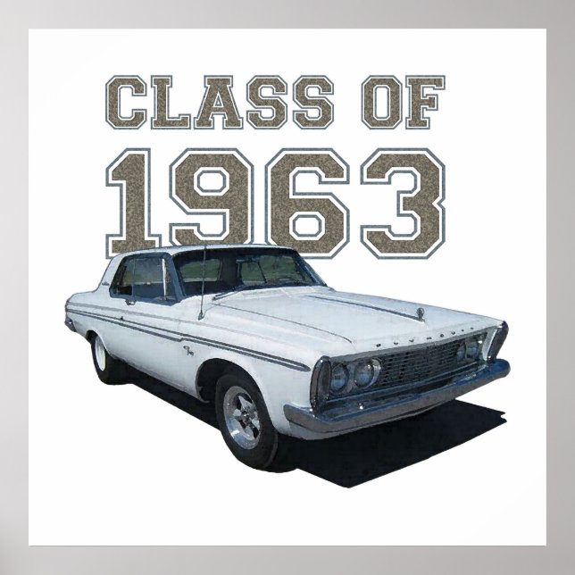 Affiche 1963 Coupe Plymouth "Classe de 1963". (Devant)
