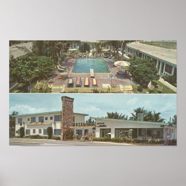 Affiche 1963 Montgomery Motel ~ Miami Beach, FL (Devant)