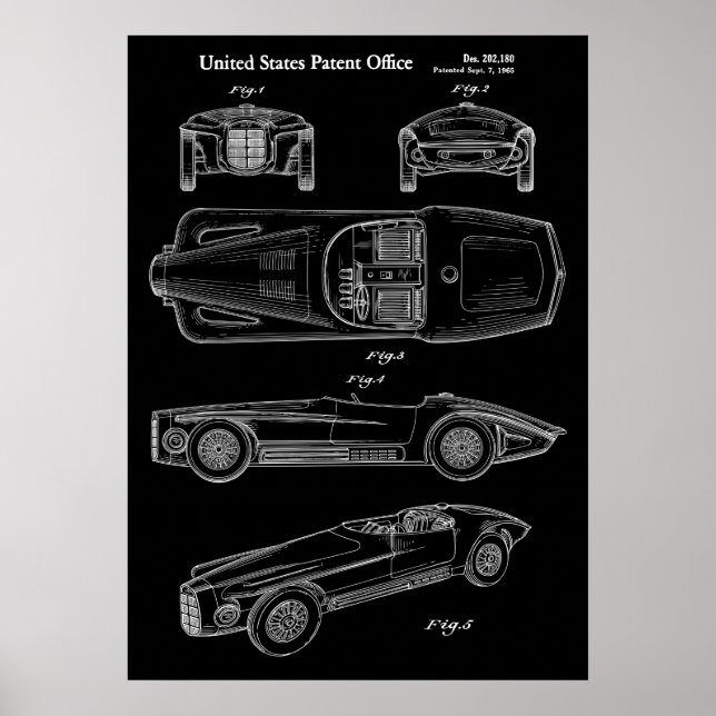 Affiche 1965 Classic Car Patent Art (Devant)