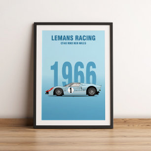 AFFICHE 1966 GT40 MK2