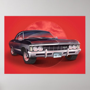 Affiche 1967 Chevorlet Impala Supernatural TV SHow