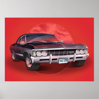 Affiche 1967 Chevorlet Impala Supernatural TV SHow