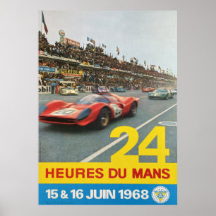AFFICHE 1968 24 HEURES DU MANS