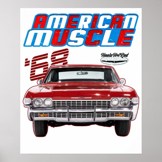 Affiche 1968 Fastback,pony car,Hotrod,Drag Car,Oldtimer,cl (Devant)