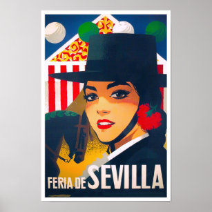Affiche 1969 Feria de Sevilla Espagne