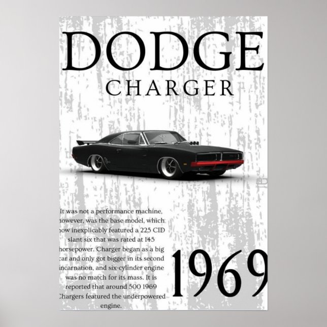 Affiche 1969 vintage car  (Devant)