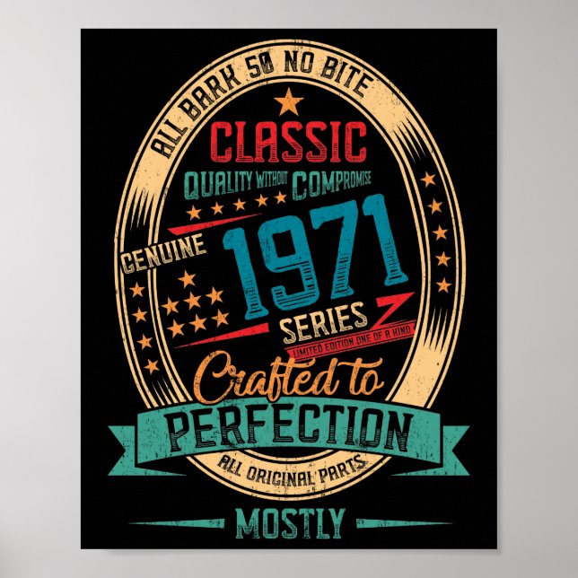 Affiche 1971 51 ans 51e anniversaire Perfection artisanale (Devant)