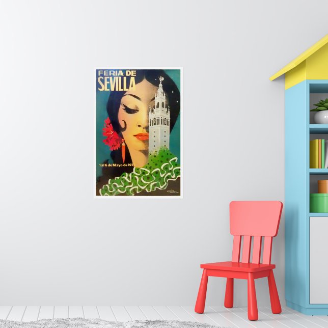 Poster Vintage De Séville Espagne 20x30 Cm - Affiche Toile Pour Décoration Murale Intérieure, Style Rétro Voyage - 9