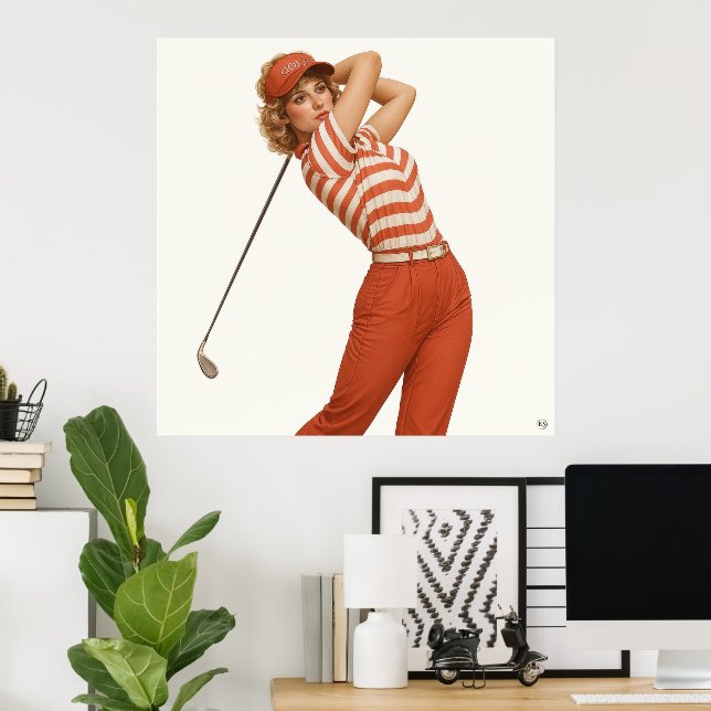 Affiche 1980's Golf Fashion - Art Print (Bureau à domicile)