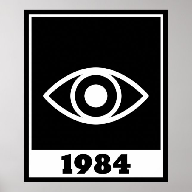 Affiche 1984 Orwellien Big Brother vous regarde (Devant)