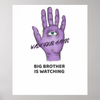 Affiche 1984 Orwellien Big Brother vous regarde laver