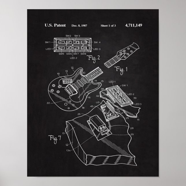 Affiche 1987 Electric Guitar-Unique Funny Music Lover Gift (Devant)