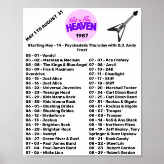 AFFICHE 1987 - ROCK'N'ROLL HEAVEN (PARTIE 2)